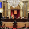 Ông Quim Torra phát biểu tại phiên họp hội đồng lập pháp tại vùng tự trị Catalonia ngày 12/5. (Nguồn: AFP/TTXVN)
