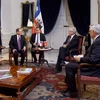 Tổng thống Piñera tiếp Đại sứ Nguyễn Ngọc Sơn. (Ảnh: Roberto Oyarce)