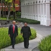 Tổng thống Mỹ Trump và nhà lãnh đạo Triều Tiên Kim Jong-un. (Nguồn: ST)