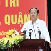 Chủ tịch nước Trần Đại Quang trong buổi tiếp xúc cử tri. (Ảnh: Nhan Sáng/TTXVN)