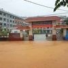 Trường Trung học phổ thông Chuyên tỉnh Hà Giang - một trong 2 điểm thi của thành phố Hà Giang bị ngập úng. (Ảnh: Minh Tâm/TTXVN)