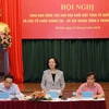 Bà Trương Thị Mai, Ủy viên Bộ Chính trị, Bí thư Trung ương Đảng, Trưởng Ban Dân vận Trung ương phát biểu, kết luận hội nghị. (Ảnh: Phương Hoa/TTXVN)