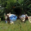 hiện trường vụ rơi máy bay Boeing-737 tại La Habana, Cuba ngày 18/5. (Nguồn: EFE/TTXVN)