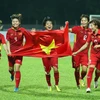 Đội tuyển bóng đá nữ Việt Nam giành huy chương vàng SEA Games 29, lần thứ 5 bước lên bục cao nhất tại đấu trường SEA Games. (Ảnh: Quốc Khánh/TTXVN)