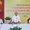 Thủ tướng Chính phủ Nguyễn Xuân Phúc và đoàn công tác của Chính phủ đã có buổi làm việc với lãnh đạo chủ chốt tỉnh Bình Phước. (Ảnh: Thống Nhất/TTXVN)