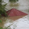 Lán của người dân ở xã Noong Luống bị ngập sâu trong nước. (Ảnh: Xuân Tư/TTXVN)