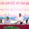 Thủ tướng Nguyễn Xuân Phúc phát biểu tại buổi làm việc. (Ảnh: Thống Nhất/TTXVN)