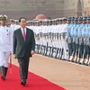 Chủ tịch nước Trần Đại Quang duyệt đội danh dự tại Lễ đón chính thức trong chuyến thăm cấp Nhà nước tới Cộng hòa Ấn Độ, ngày 3/3/2018, tại Thủ đô New Dehli. (Ảnh: Nhan Sáng/TTXVN)