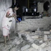 Cảnh đổ nát sau trận động đất. (Nguồn: AFP)
