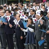 Thủ tướng Lee Nak-yon tham gia một hoạt động tại lễ kỷ niệm 572 năm Ngày sáng tạo chữ Hàn Hangeul. (Nguồn: Yonhap)