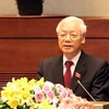 Tổng Bí thư Nguyễn Phú Trọng, Chủ tịch nước Cộng hòa xã hội chủ nghĩa Việt Nam nhiệm kỳ 2016-2021 phát biểu nhậm chức. (Ảnh: Phương Hoa/TTXVN)