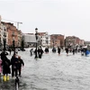 Thành phố du lịch nổi tiếng Venice của Italy đã bị ngập gần như hoàn toàn do triều cường. (Ảnh: AFP/TTXVN)
