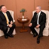Ngoại trưởng Mỹ Mike Pompeo (trái) trong cuộc gặp Thủ tướng Israel Benjamin Netanyahu. (Nguồn: Timesofisrael)