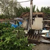 Nhà dân tại huyện Đông Hải, Bạc Liêu bị sập hoàn toàn do ảnh hưởng của bão. (Ảnh: Huỳnh Sử/TTXVN)
