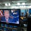 Bài phát biểu của Tổng thống Mỹ Donald Trump tại Nhà Trắng được truyền hình trực tiếp trên toàn quốc ngày 8/1/2019. (Ảnh: AFP/TTXVN)