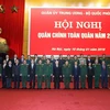 Tổng Bí thư, Chủ tịch nước Nguyễn Phú Trọng, Bí thư Quân ủy Trung ương và các đại biểu chụp ảnh chung. (Ảnh: Trí Dũng/TTXVN)