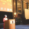 Đại sứ Việt Nam tại Singapore Tào Thị Thanh Hương phát biểu chúc Tết bà con cộng đồng người Việt tại Singapore. (Ảnh: Xuân Vịnh/Vietnam+)