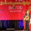 Đại sứ Lê Dũng phát biểu và chúc Tết bà con người Việt tại Áo. (Ảnh: Vandan Luong/Vietnam+)
