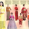 Trang phục truyền thống ngày Tết của phụ nữ châu Á.