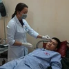 Thực tập sinh Trần Nhật Giáp bị người nhà bệnh nhân đánh trọng thương tại Bệnh viện đa khoa tỉnh Hà Tĩnh. (Ảnh: Hoàng Ngà/TTXVN)