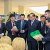 Phó Chủ tịch Đảng Lao động Triều Tiên ông Ri Su Yong thăm Viện Khoa học Nông nghiệp Việt Nam. (Ảnh: Minh Sơn/Vietnam+) 