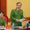 Trung tướng Trần Văn Vệ, Chánh Văn phòng Cơ quan Cảnh sát điều tra, Bộ Công an phát biểu. (Ảnh: Doãn Tấn/TTXVN)