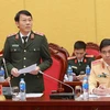 Trung tướng Lương Tam Quang, Chánh văn phòng Bộ Công an phát biểu. (Ảnh: Doãn Tấn/ TTXVN)