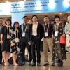 Phó giáo sư-tiến sỹ Nguyễn Duy Ánh (đứng giữa) dẫn đầu đoàn cán bộ Bệnh viện Phụ sản Hà Nội tham dự ASPIRE 2019. (Ảnh: Xuân Tuấn/Vietnam+)