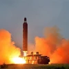 Một vụ thử tên lửa tầm trung Musudan của Triều Tiên tại thị trấn ven biển miền Đông Wonsan ngày 23/6/2016. (Ảnh: Yonhap/TTXVN)