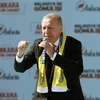 Tổng thống Thổ Nhĩ Kỳ Recep Tayyip Erdogan phát biểu trong cuộc mít tinh ở Ankara. (Ảnh: THX/TTXVN)