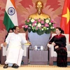 Chủ tịch Quốc hội Nguyễn Thị Kim Ngân tiếp Phó Tổng thống Cộng hòa Ấn Độ Venkaiah Naidu. (Ảnh: Trọng Đức/TTXVN)