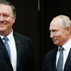 Ngoại trưởng Mỹ Mike Pompeo trong cuộc gặp Tổng thống Nga Putin. (Nguồn: Reuters)