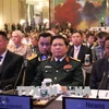 Đại tướng, Bộ trưởng Bộ Quốc phòng Ngô Xuân Lịch tham dự phiên toàn thể thứ nhất Đối thoại Shangri-La lần thứ 17 năm 2018. (Ảnh: Việt Dũng/TTXVN)