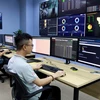 Quang cảnh Trung tâm điều hành an ninh mạng SOC tỉnh Thái Bình. (Ảnh: Thế Duyệt/TTXVN)