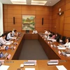 Đại biểu Quốc hội thành phố Đà Nẵng và các tỉnh Sơn La, Ninh Bình, Tây Ninh thảo luận. (Ảnh: Dương Giang/TTXVN)