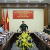 Đại tướng Ngô Xuân phát biểu tại buổi làm việc với Binh đoàn 18. (Ảnh: Dương Giang/TTXVN)