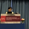 Trưởng đoàn Việt Nam, bà Lê Đức Hạnh, Phó Vụ trưởng Vụ Luật pháp quốc tế Bộ Ngoại giao, đã chia sẻ những nỗ lực của Chính phủ Việt Nam trong việc xây dựng và cải cách hệ thống tư pháp hình sự. (Nguồn: Vietnam+)