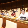 Đoàn đại biểu Quốc hội tỉnh Ninh Bình tham gia biểu quyết. (Ảnh: Doãn Tấn/TTXVN)