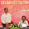 Trưởng Ban Kinh tế Trung ương Nguyễn Văn Bình phát biểu chỉ đạo tại buổi làm việc. (Ảnh: Văn Đức/TTXVN)