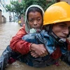 Lũ lụt ở Nepal. (Nguồn: EPA)