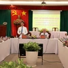Bộ trưởng Bộ Thông tin và Truyền thông Nguyễn Mạnh Hùng phát biểu tại buổi làm việc. (Ảnh: Dương Chí Tưởng/TTXVN)