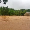 Nước lũ ngày càng dâng cao trên địa bàn xã Phú Sơn, huyện Bù Đăng, tỉnh Bình Phước. (Ảnh: Đậu Tất Thành/TTXVN)