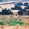 Các đơn vị pháo binh Israel được triển khai tại Thượng Galilee, giáp giới Liban ngày 1/9/2019. (Ảnh: THX/TTXVN)