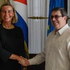 Ngoại trưởng Cuba Bruno Rodriguez Parrilla tiếp Đại diện cấp cao về Chính sách Đối ngoại và An ninh Liên minh châu Âu (EU) Federica Mogherini. (Nguồn: acn.cu)