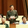 Đại biểu Quốc hội tỉnh Nghệ An Nguyễn Hữu Cầu phát biểu ý kiến. (Ảnh: Doãn Tấn/TTXVN)