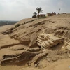 Các nhà khảo cổ khai quật một hầm mộ được tạc trong đá ở tỉnh Giza của Ai Cập. (Nguồn: Xinhuanet)