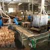 Sản xuất, chế biến gỗ tại Công ty trách nhiệm hữu hạn khai thác, chế biến lâm sản Đà Lạt (Lâm Đồng). (Ảnh: Vũ Sinh/TTXVN)