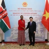 Phó Thủ tướng, Bộ trưởng Bộ Ngoại giao Phạm Bình Minh với Bộ trưởng Bộ Ngoại giao Kenya Monica Juma. (Ảnh: Lâm Khánh/TTXVN) ​