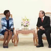 Phó Thủ tướng Thường trực Trương Hòa Bình tiếp bà Louise Mushikiwabo, Tổng Thư ký Tổ chức quốc tế Pháp ngữ. (Ảnh: Doãn Tấn/TTXVN)