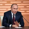 Tổng thống Vladimir Putin trong buổi họp báo cuối năm. (Ảnh: AFP/TTXVN)